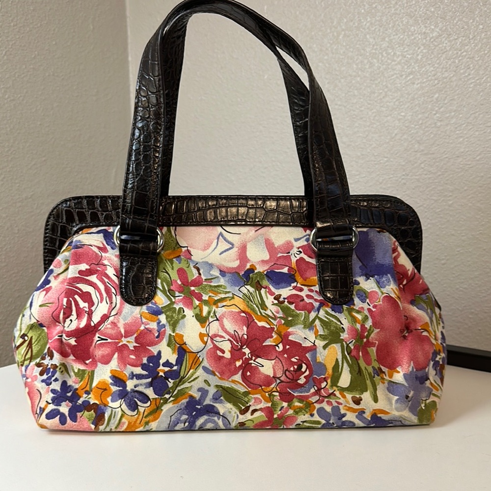 Floral Women's Bag with Black Accents